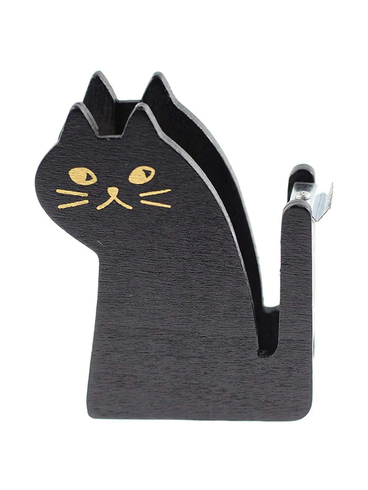 Горячая Деревянный милый скотч диспенсер резак Kawaii Cat офисные аксессуары мини Васи режущий держатель