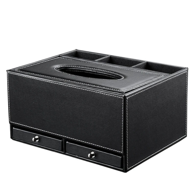 

Manufacturer Desk Tissue Box Cover Tissue Remote Control Holder Box PU Tissue Box Home Office