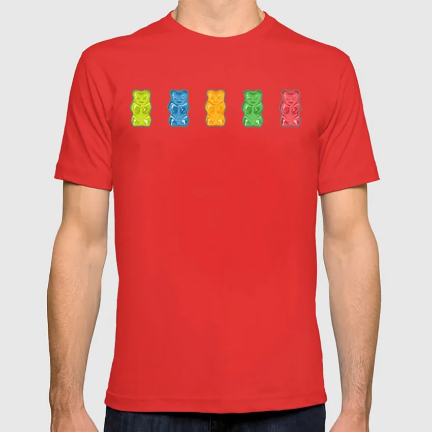 Футболка с изображением радуги Gummy Bears, поп-арт, мультфильм для детей, для детей, харибо, медведь, gummy, gummies, Радуга