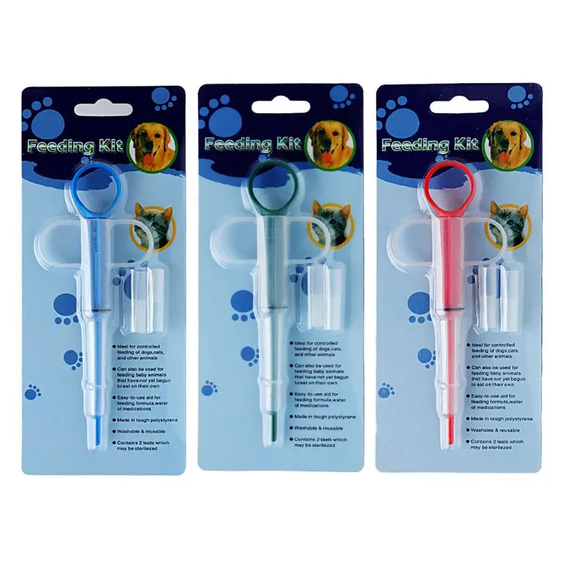 

Pet Dog Cat Puppy Kitten Medicine Feeder Feeding Tool with Soft Tip Capsule Tablet Pusher