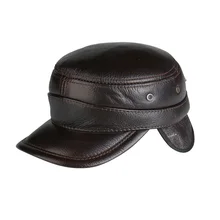 H3515 мужская кожаная козырьковая шляпа на зиму осень плоская верхняя Кепка для отдыха Молодежные мужские корейские высококачественные модные простые головные уборы