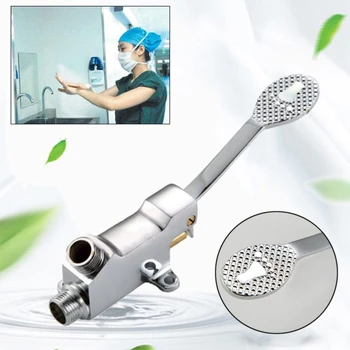 

1 Pc Switch Control By Floor Foot Pedal Valve Copper Bathroom Basin Faucet Single Cold Tap Hotel Pedal Water Faucet
