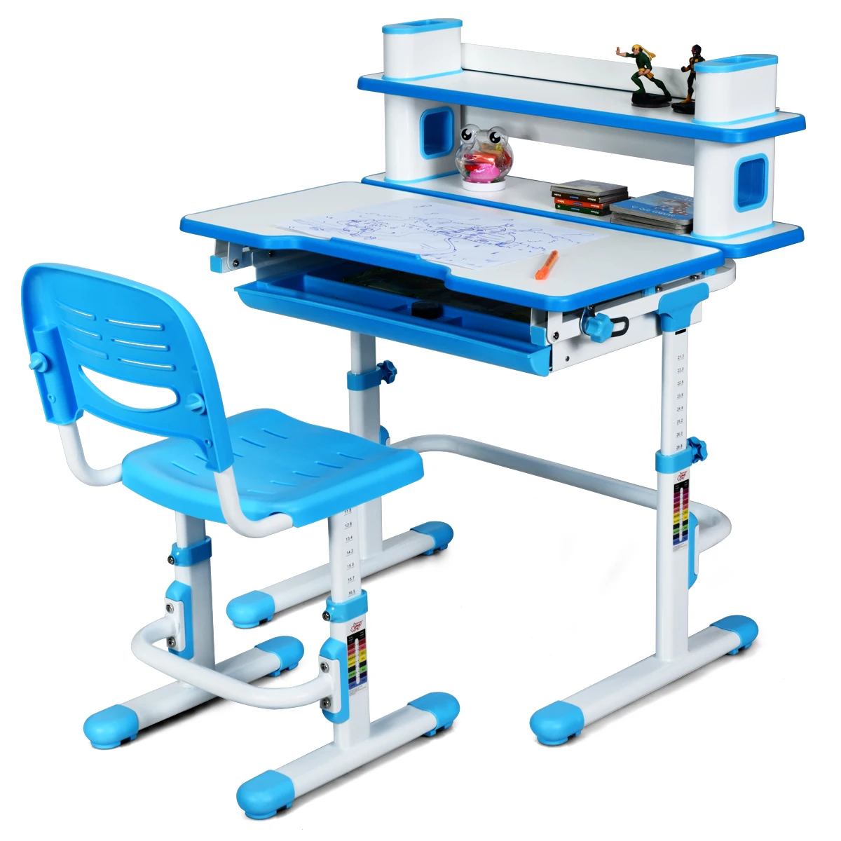 Children S Desk Chair Set Height Adjustable Study Table W