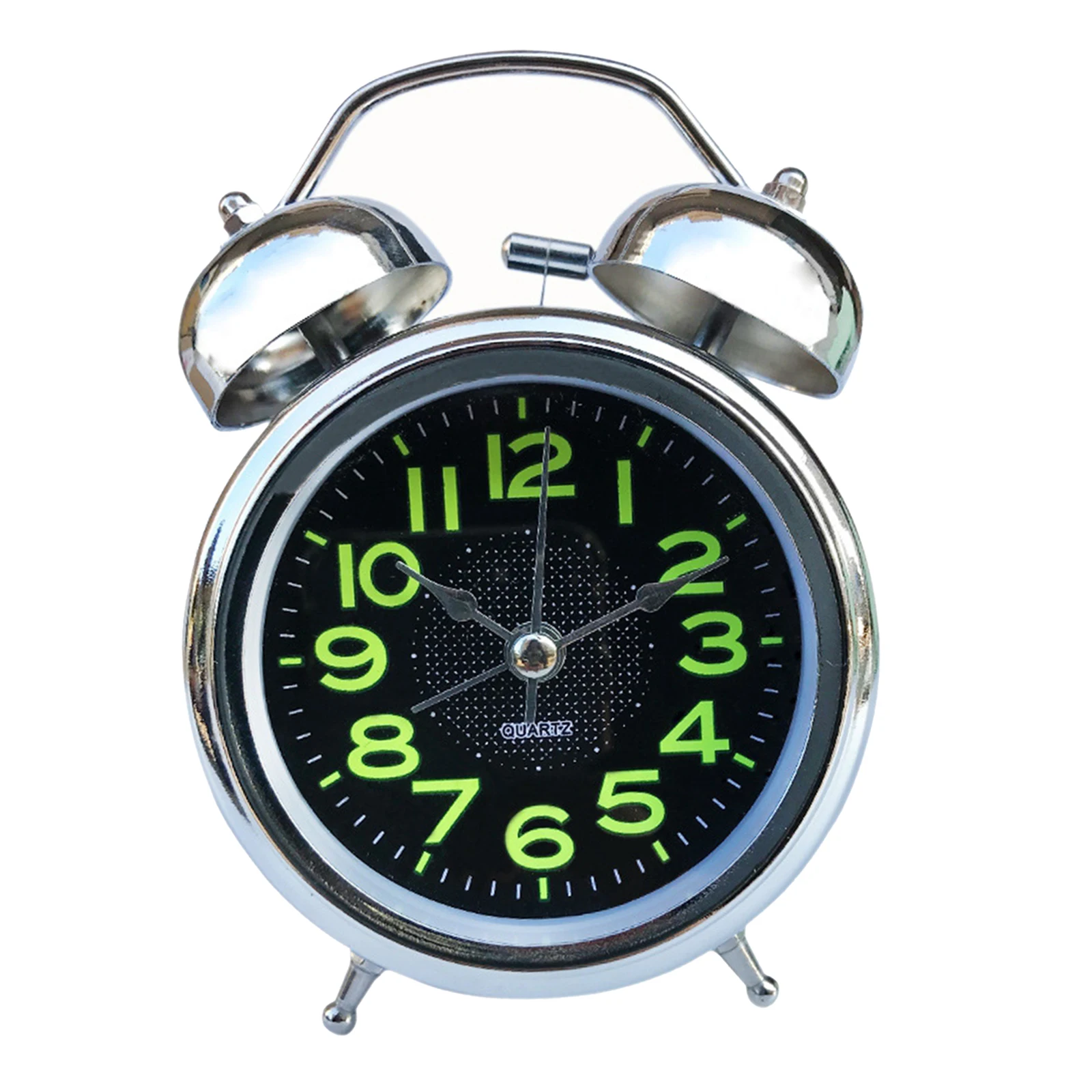 3inch Alarm Clock Electronic Round Double Bell Desk Table Digital Quartz Clock Home Decoration Retro Portable Cute Durable