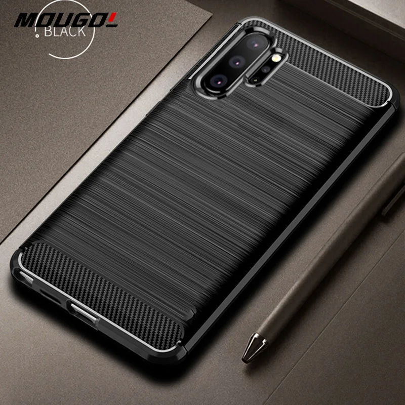 

For Samsung Galaxy Note 10 Plus Case Carbon Fiber Cover Shockproof Phone Case For Samsung Note 10+ Cover Full Protection Bumper
