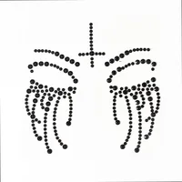 Halloween Fake Tattoo Skull Bone Face Art Jewelry Rhinestone Sticker for Carnival Night Clubbing Makeup Body Art 2