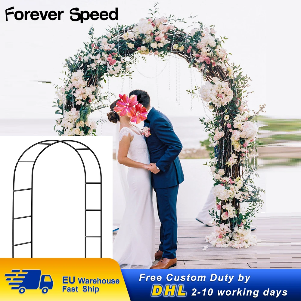 Arco Quadrato Per Matrimoni E Feste – 2,3 M X 2,3 M, Struttura In Ferro Nero, Facile Da Montare E Smontare. Perfetto Per Decorare Con Fiori, Palloncini O Piante Rampicanti