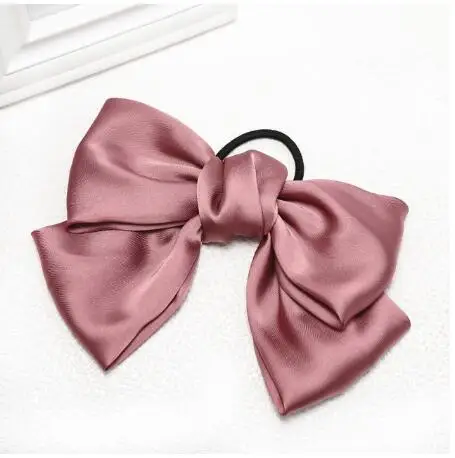color 10 2 шт./, модный бантик для волос, elactic hair band, Мягкий Шифоновый бантик, держатель для женщин, девушек, сатин, трендовые женские аксессуары для волос - Цвет: color 10