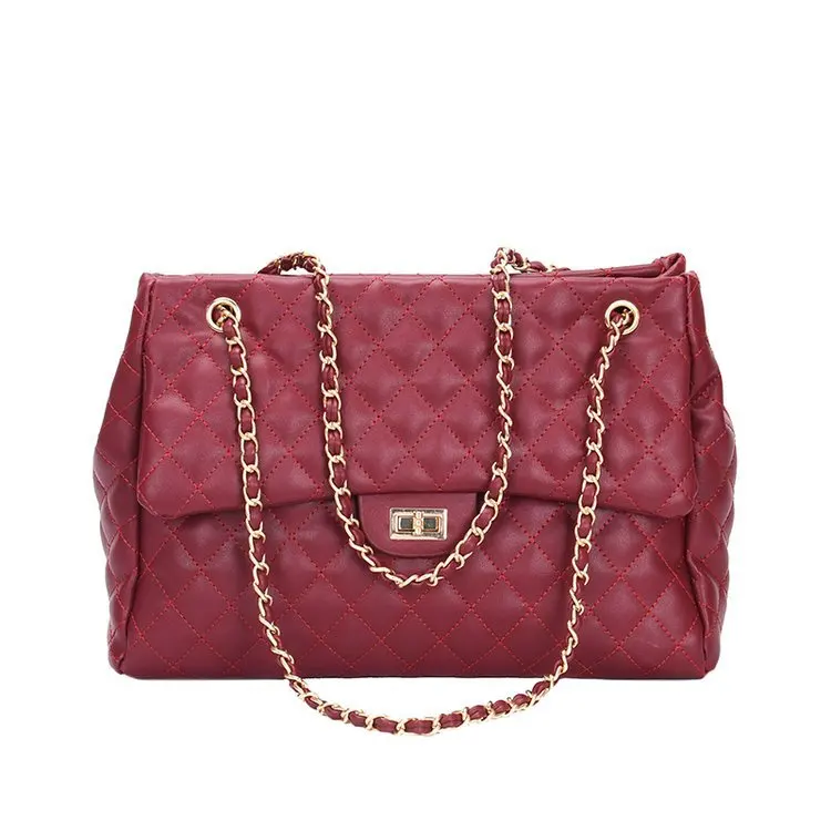 

Big bag female 2019 new tide chain bag Korean version of the wild single shoulder Messenger bag fashion embroidery line handbag