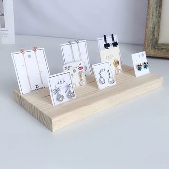 

3 Slot Wood Ring Stand Display Stud earring Mountain Ring Jewelry Display Stand Holder Storage Showcase Organizer