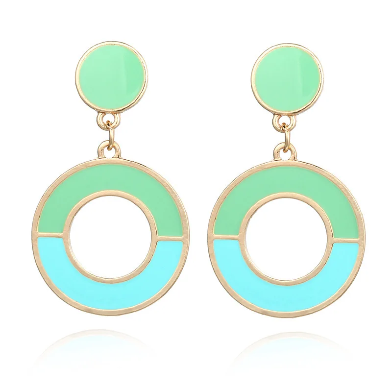 

2020 Aretes De Mujer Earring Limited Special Offer Brinco Oorbellen Earing Summer Color Circle Stud Earrings Female Temperament