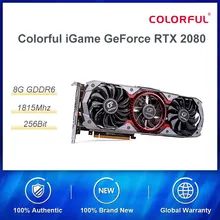 Красочные iGame GeForce RTX 2080 Advanced OC Настольный игровой компьютер Видеокарта PUBG выделенная графика RGB три вентилятора кулер