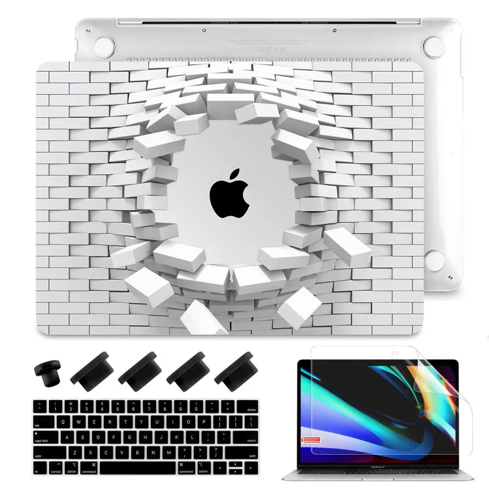 4 в 1 3D взрывозащищенный каменный Дизайн Жесткий чехол для Macbook Pro 13. Сенсорная