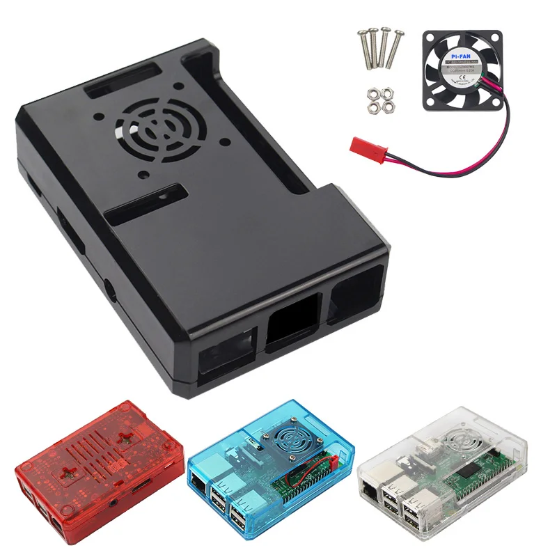 

Protective Case+Fan for Raspberry Pi 3 ABS Casing Mute Heat Dissipation Cooling Fan GV99