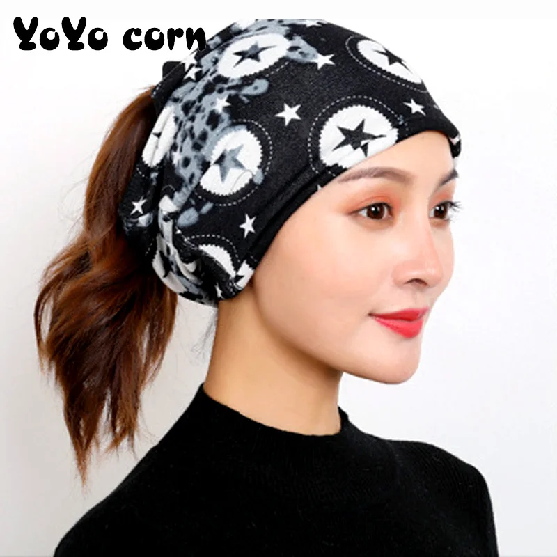 YOYOCORN Осенняя шапка женский многофункциональный головной убор капюшон Корейская версия теплой пятиконечной звезды любовь месяц шляпа