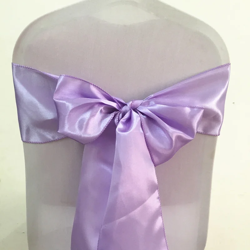 Lavender 50 шт. ленты для свадебных стульев атласная лента для банкета отеля вечерние украшения стула - Цвет: Lavender