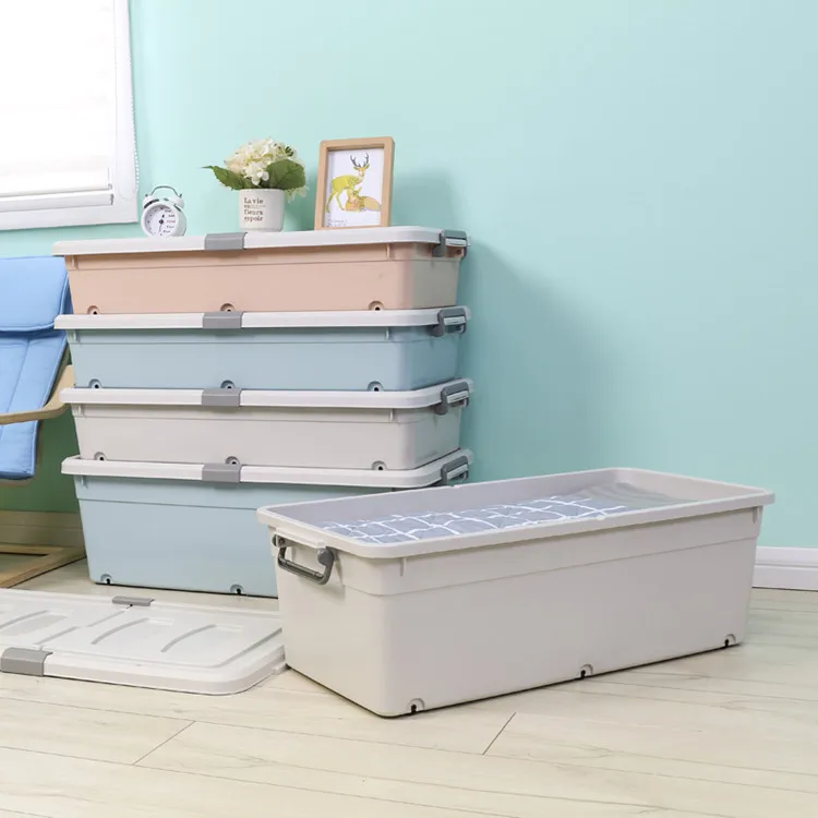 

Manufacturers Direct Selling Quality PP Bed Storage Box Flat Double Door Finishing Box Blanket Clothes Storage Box