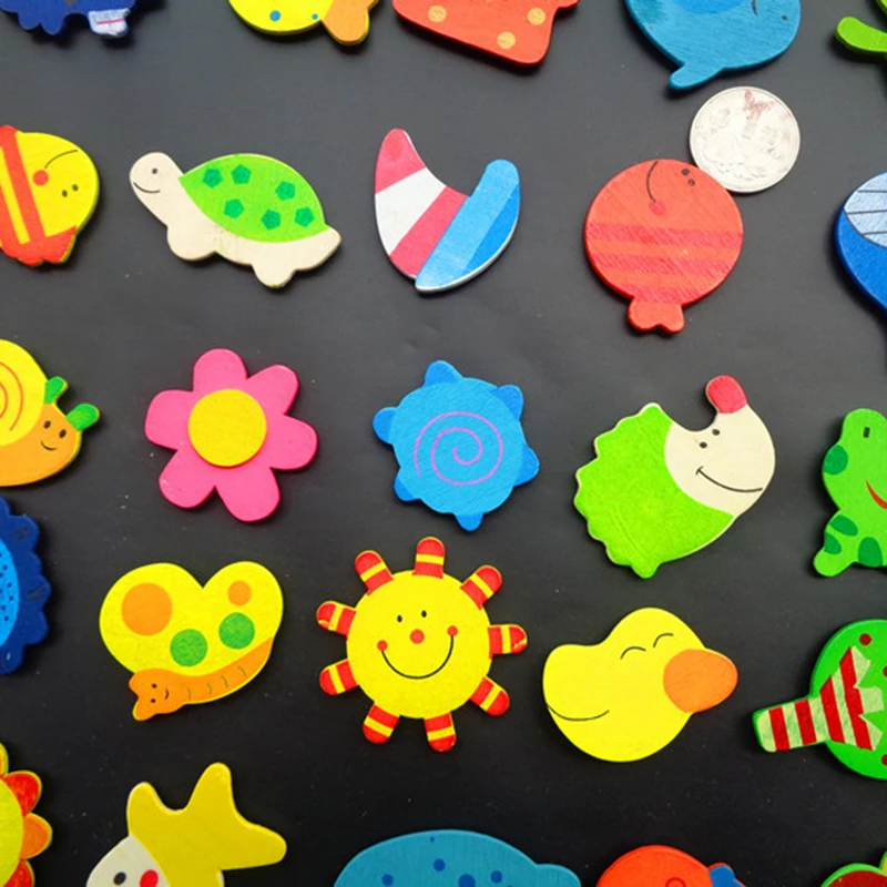 

Magnetic Wooden Cartoon Animal Fridge Magnets For Writing Record Message Board Remind Memo Pad Decoratations Kitchen Office