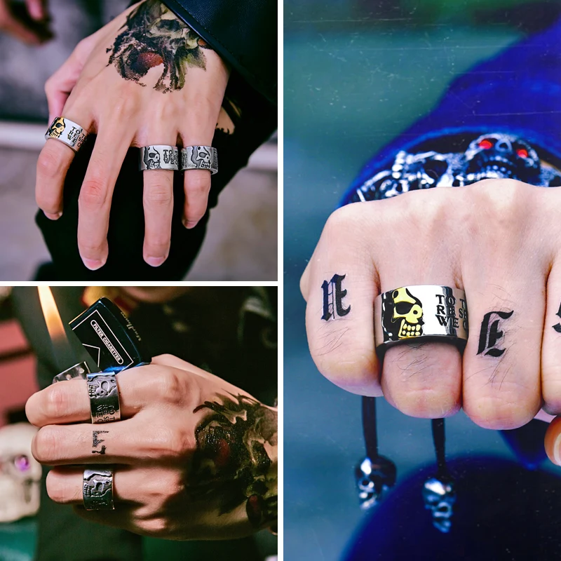 BEIER Gothic Classic Excalibur Skull Ring For Man Woman Personality Cool Exaggerated Stainless Steel Unique Jewelry BR8-047 BEIER Gothic Classic Excalibur Skull Ring For Man Woman Personality Cool Exaggerated Stainless Steel Unique Jewelry BR8-047