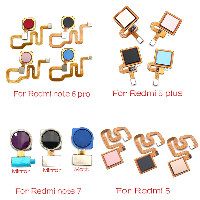 

New Fingerprint Finger Print Touch ID Sensor Home button Flex Cable For Xiaomi Redmi Note 6 7 Pro / Redmi 5 Plus Repair Parts