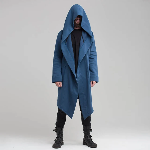 Men's Winter Hooded Cardigan Trench Coat Streetwear Solid Color