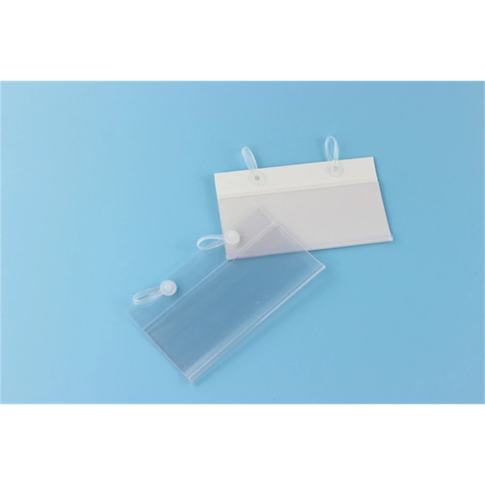 Clear Sign Holder With Snap Clips For Wire Displays, Advertising Price Tag Ticket Label Shelf Fencing Bin Gridwall Basket Hanger plastic pvc shelf data strips clip holder with adhesive tape on back 10cm for merchandise price talker sign label display