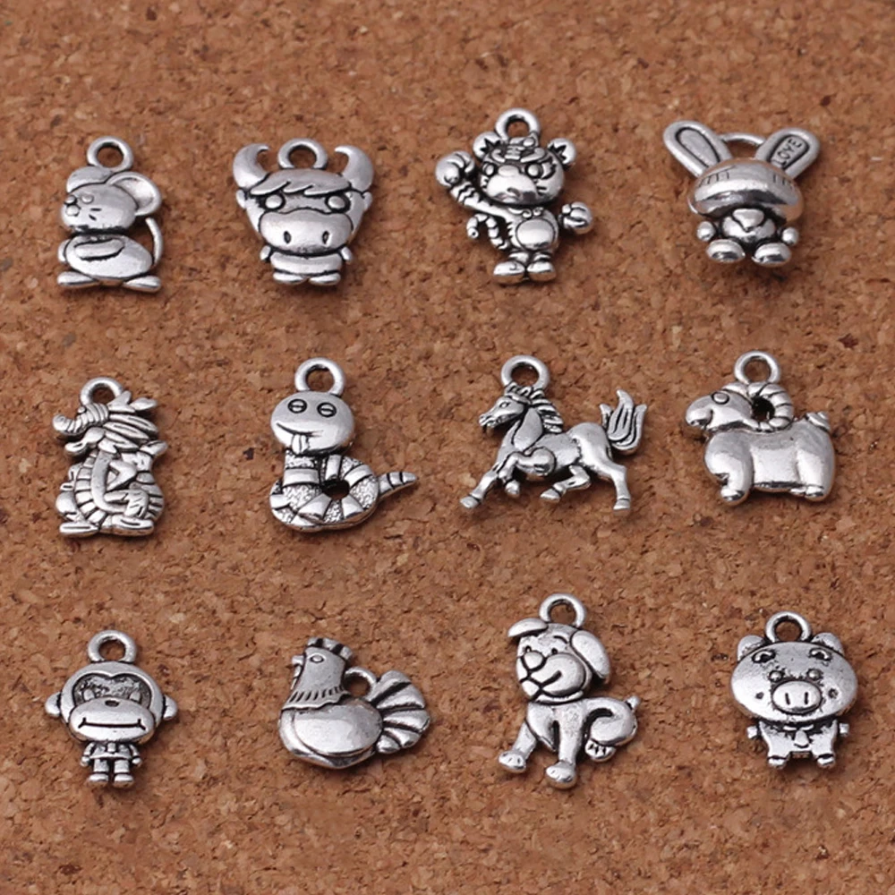 Подвески в виде китайских знаков зодиака 12 шт.|Ювелирная фурнитура и компоненты| |