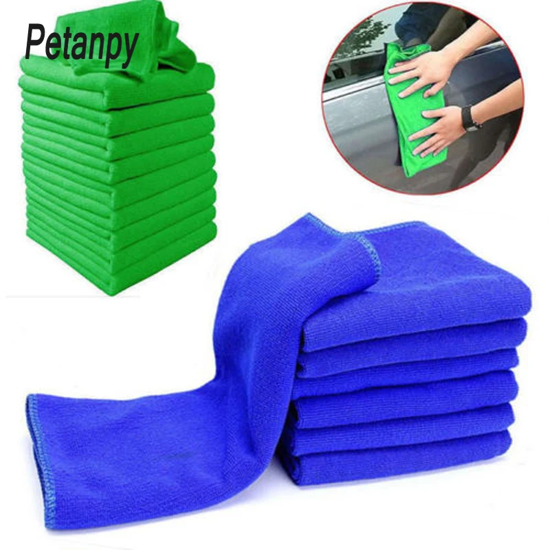 1Set 5/10pcs Microfiber Wash Clean Towels Cleaning Cloths Blue Car Furniture Duster Soft 25x25cm | Дом и сад