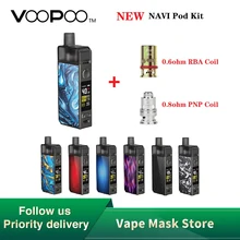 Комплект VOOPOO NAVI Pod, аккумулятор 1500 мАч и 3,8 мл Pod и 0.6ohm RBA катушка 0.8ohm PnP сетка катушка Vape Pod Kit VS VINCI/VINCI X