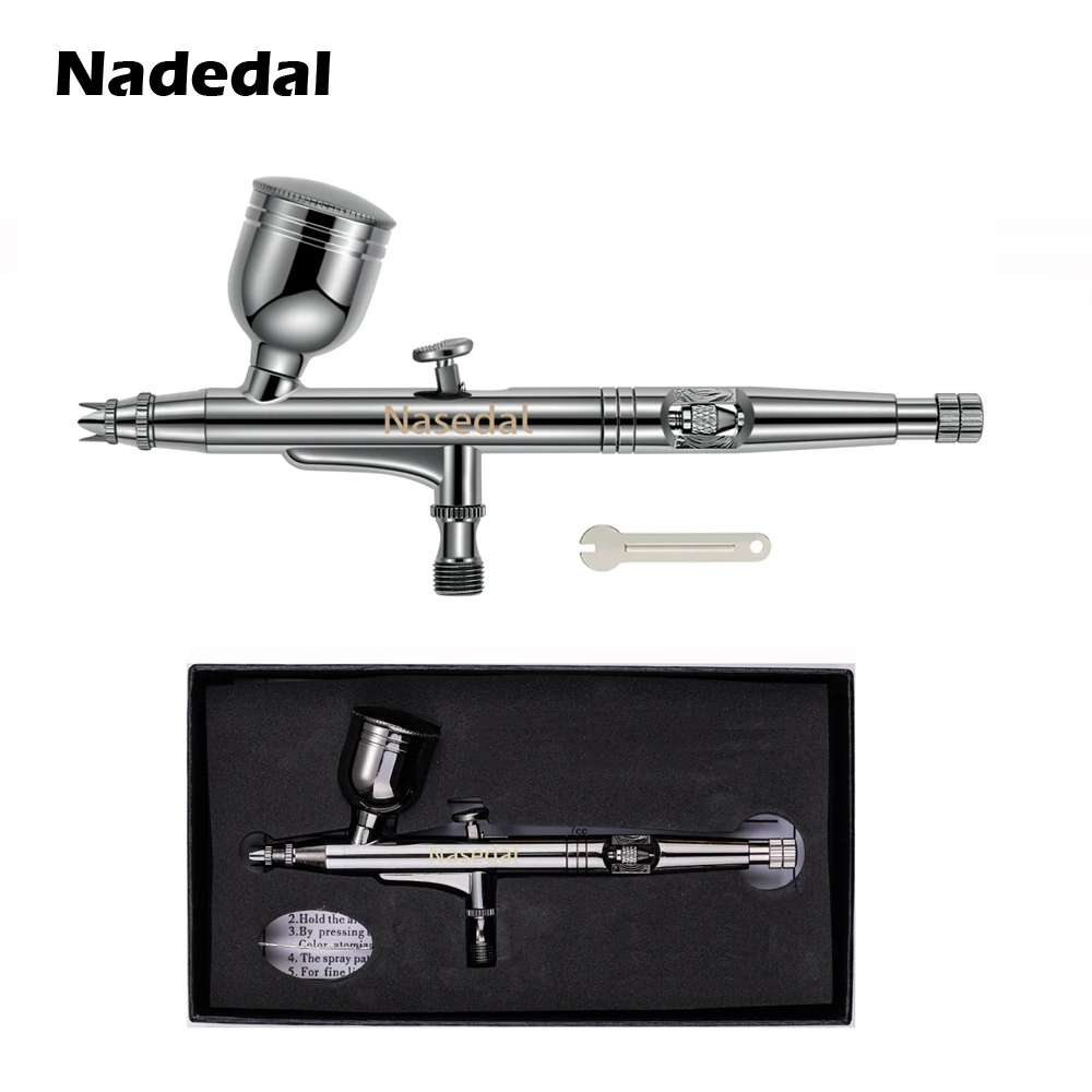 PISTOLA DE PULVERIZACIÓN para arte artesanal, aerógrafo de doble acción de gravedad, 0,3mm, 7cc, Color negro