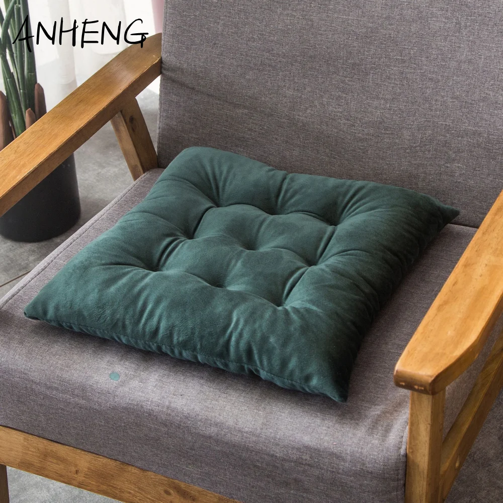 

Polyester pure color stool chair cushion tatami mat for hip office back pillow Crystal suede cushion