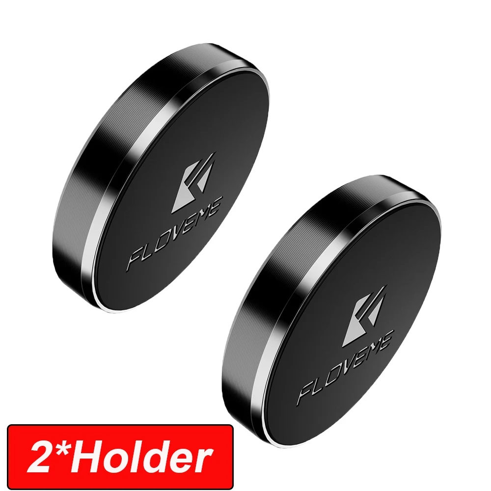 Black 2Pcs Discount Автомобильный держатель для телефона FLOVEME, магнитный держатель для iPhone X, samsung, Xiaomi, автомобильный держатель для мобильного телефона - Цвет: Black 2Pcs Discount