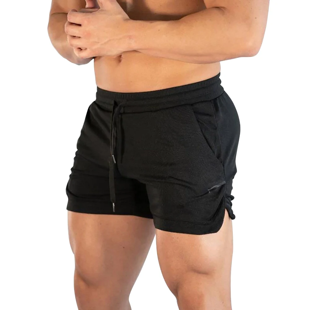 Мужская быстросохнущая повседневная спортивная одежда для зала с эластичной резинкой на талии, шорты для тренировок и фитнеса, легкий купальник для бодибилдинга, тонкие шорты для бега