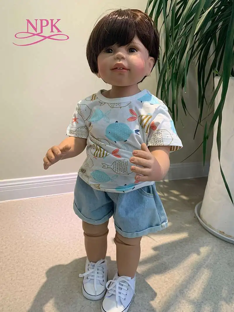 

NPK 70CM toddler boy doll lifelike artist desgin ball jointed doll real child size age 1 children clothes model collectible doll