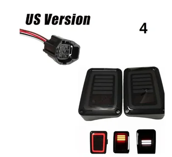 

2Pcs Tail Lights With Smoked Lens Car LED Tail Lights Smoked Black Reverse for Jeep Wrangler JK 07-17