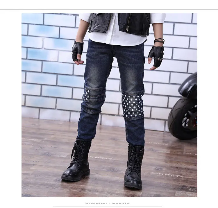 Spring And Autumn New Style Childrenswear Crawler Middle And Large Boys Trousers Slim Fit Elasticity Jeans Trousers Sub-Kor
