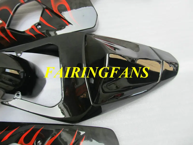 Литья под давлением обтекателя тела для GSXR600 750 K4 04 05 R 600 GSXR750 2004 2005 Красный Обтекатели с пламенем Кузов+ подарки SE79