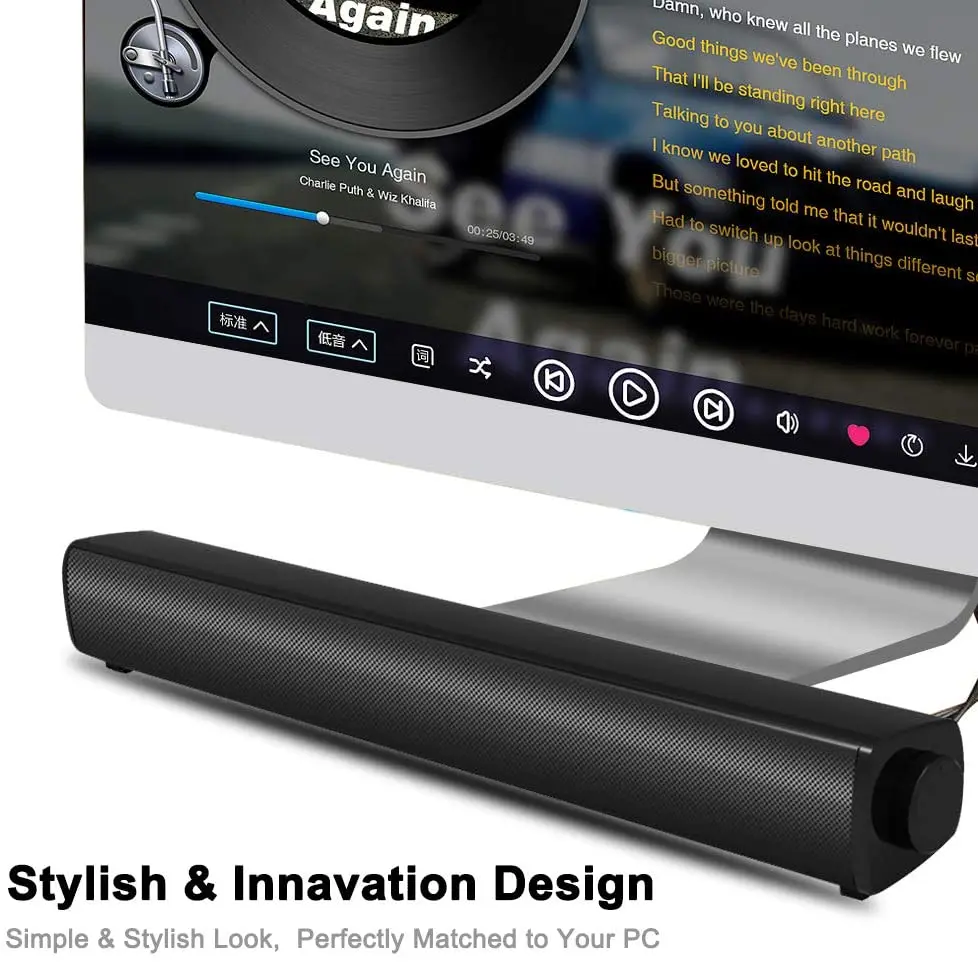 YOUXIU-Alto-falante Soundbar Computador Portátil, USB, Sistema Surround