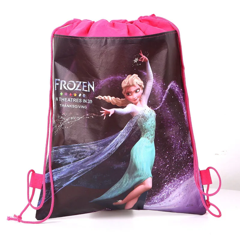 1 шт Дисней Холодное сердце тема Анна Эльза день рождения подарки нетканый шнурок Goodie сумки дети мальчик пользу плавание школы рюкзаки