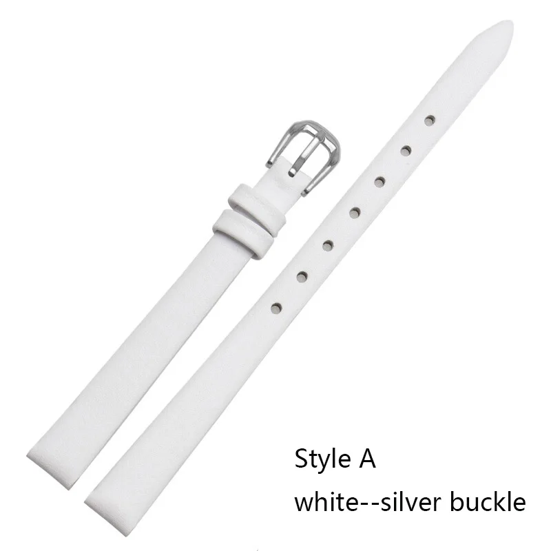 Elegant Red Genuine Leather Thin Watch Strap for Women - Fashionable Mini Band in Small Sizes