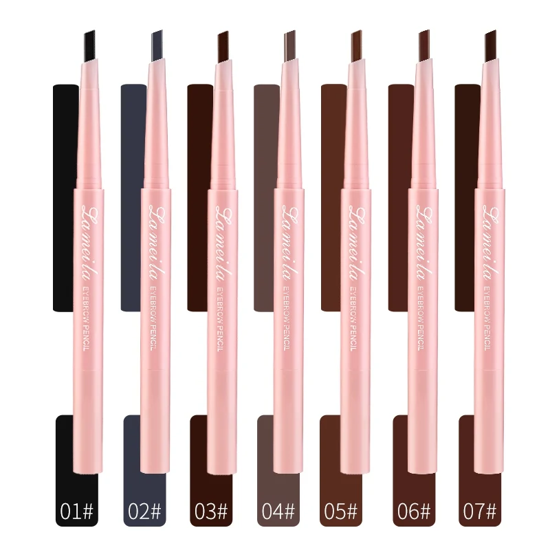 

New 7 Color Double Ended Eyebrow Pencil Waterproof Long Lasting Rotatable Triangle Eye Brow Pen Beauty Makeup Cosmetics Set