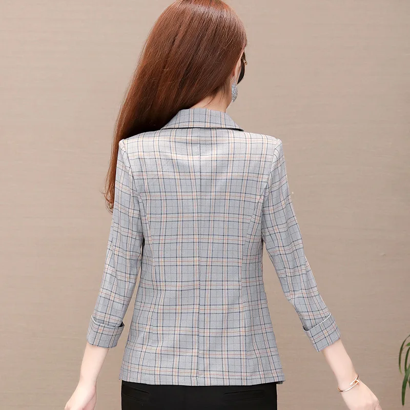 

Small Suit 2019 New Style Women's Spring And Autumn Korean-style One-Button Slimming Casual Versatile Short Plaid Suit Coat