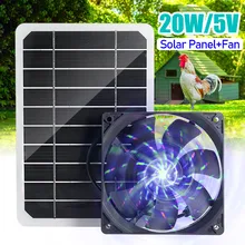 Extractor de aire Solar de 20W y 5V, miniventilador de 6 pulgadas alimentado por Panel Solar para perro, pollo, invernadero de hogar RV