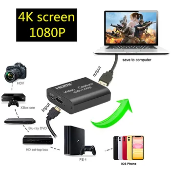 

KEBIDUMEI 4K HDMI Capture Card USB 2.0 1080P Grabber Phone PS4 Game Recording Device with Loop Output For Youtube Facebook