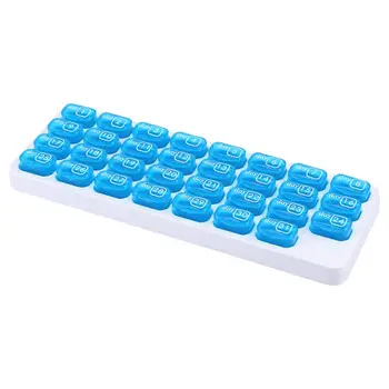 

Pill Organiser Box One Month Lid Medicine Tablet Storage Dispenser 31 Day for Travel Business Daily Use