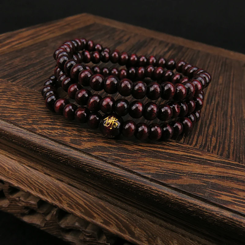 6 мм натуральный буддийские Бусы из сандалового дерева Будда медитации бисер