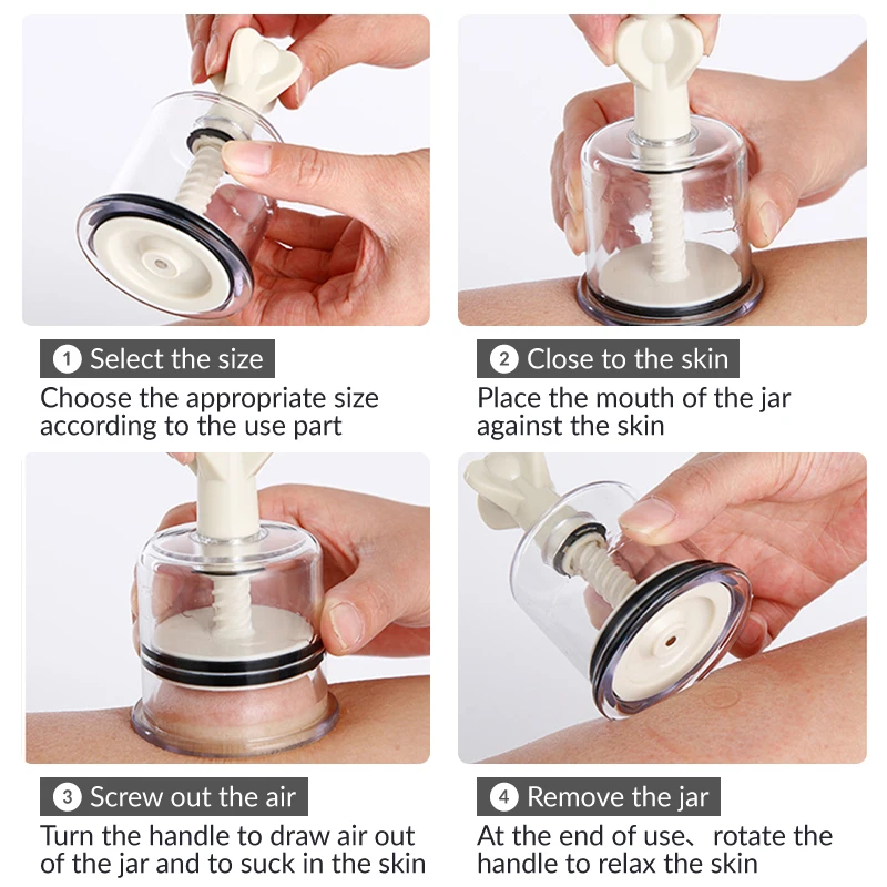 1PC Manual Rotating Cupping Vacuum Cupping Device Breast Nipple Sucker Body Massager Vacuum Suction Cup Anti Cellulite Massager 4