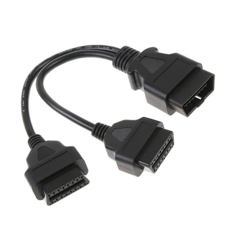 OBD2 익스텐션 케이블 수-듀얼 암 Y OBD OBDII 케이블, 16 핀 스플리터, 30cm 1-2 수-2 암 인터페이스