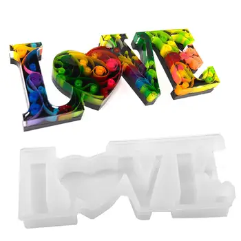 

love word Silicone Soap Mold Multifunction Candle Molds Cake Candy Baking Mould DIY Handmade Craft for Home Ornament 40P