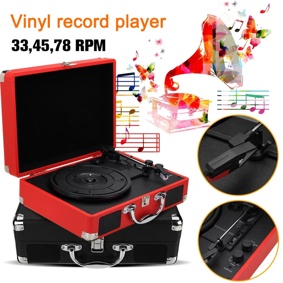 Giradischi portatile creativo giradischi con altoparlanti fonografo Vintage  grammofono Stereo Bluetooth Music Box Home Decor - AliExpress